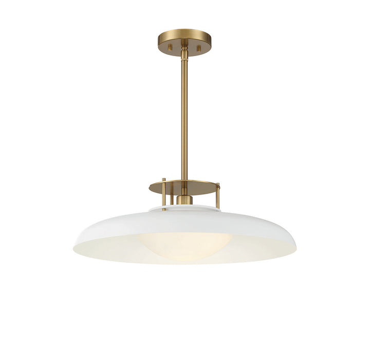 Savoy House Gavin 7-1690-1-142 Pendant Light - White with Warm Brass Accents