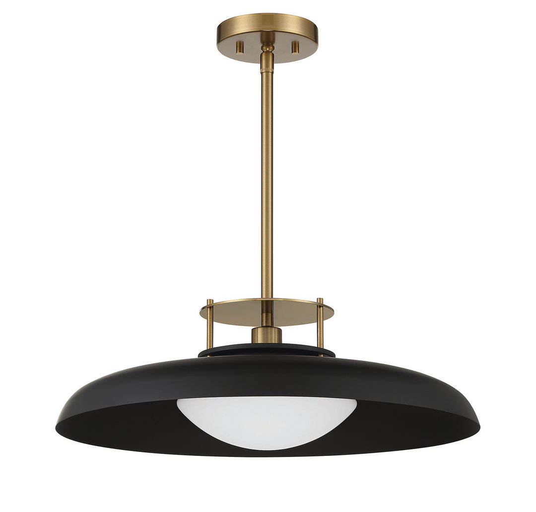 Savoy House Gavin 7-1690-1-143 Pendant Light - Matte Black with Warm Brass Accents