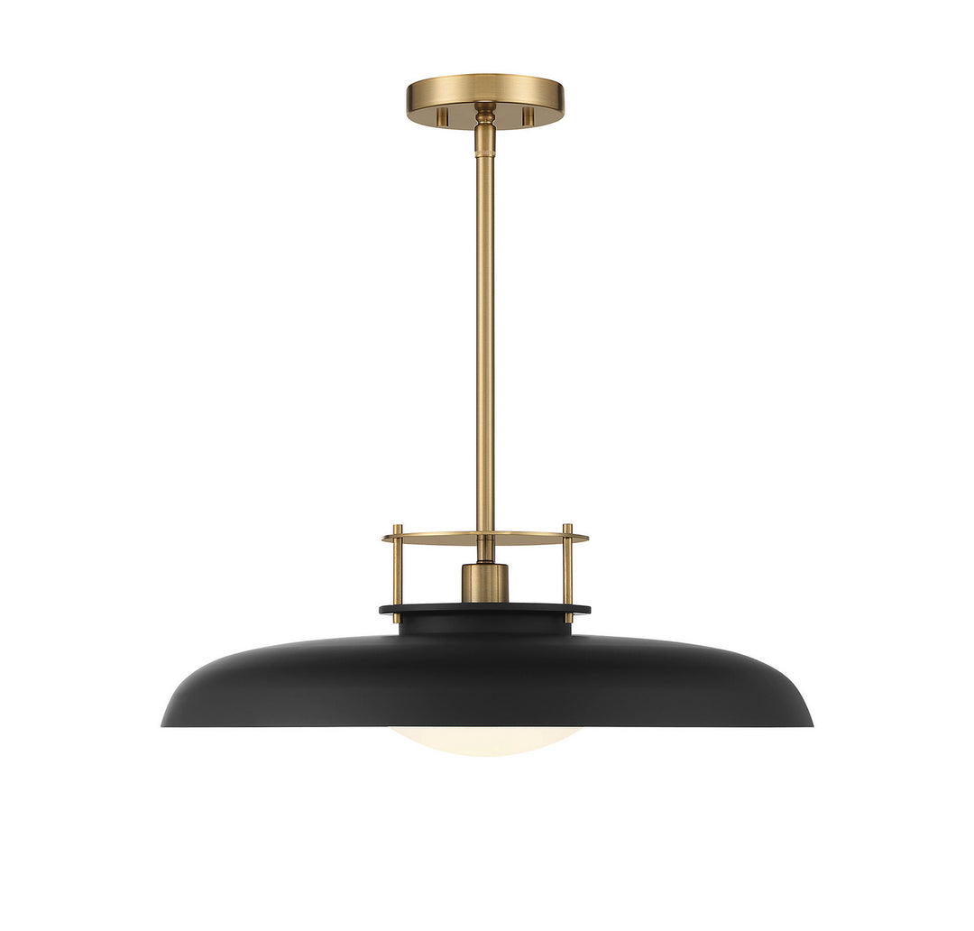 Savoy House Gavin 7-1690-1-143 Pendant Light - Matte Black with Warm Brass Accents