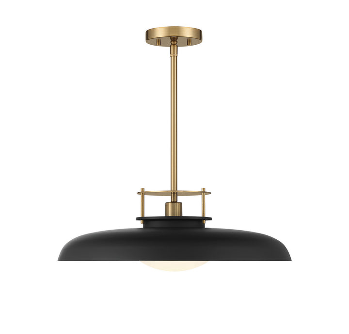 Savoy House Gavin 7-1690-1-143 Pendant Light - Matte Black with Warm Brass Accents