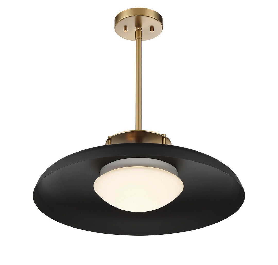 Savoy House Gavin 7-1690-1-143 Pendant Light - Matte Black with Warm Brass Accents