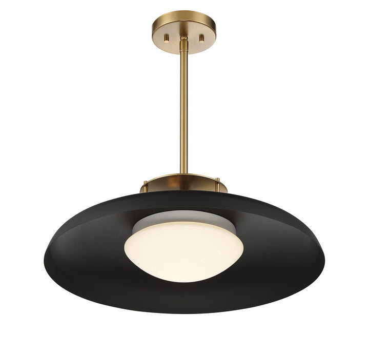 Savoy House Gavin 7-1690-1-143 Pendant Light - Matte Black with Warm Brass Accents