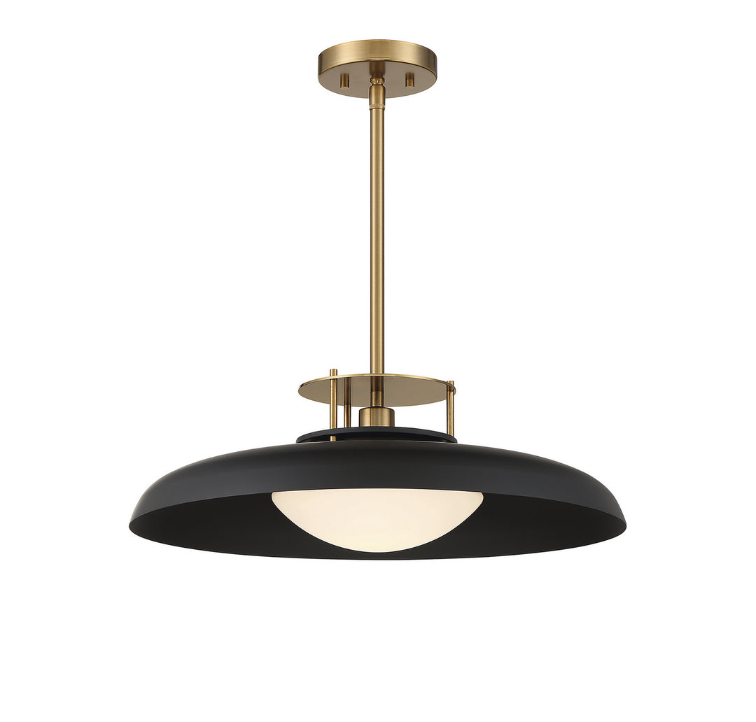 Savoy House Gavin 7-1690-1-143 Pendant Light - Matte Black with Warm Brass Accents