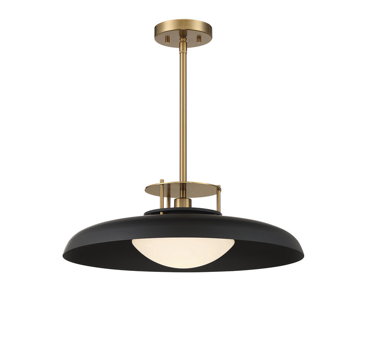 Savoy House Gavin 7-1690-1-143 Pendant Light - Matte Black with Warm Brass Accents