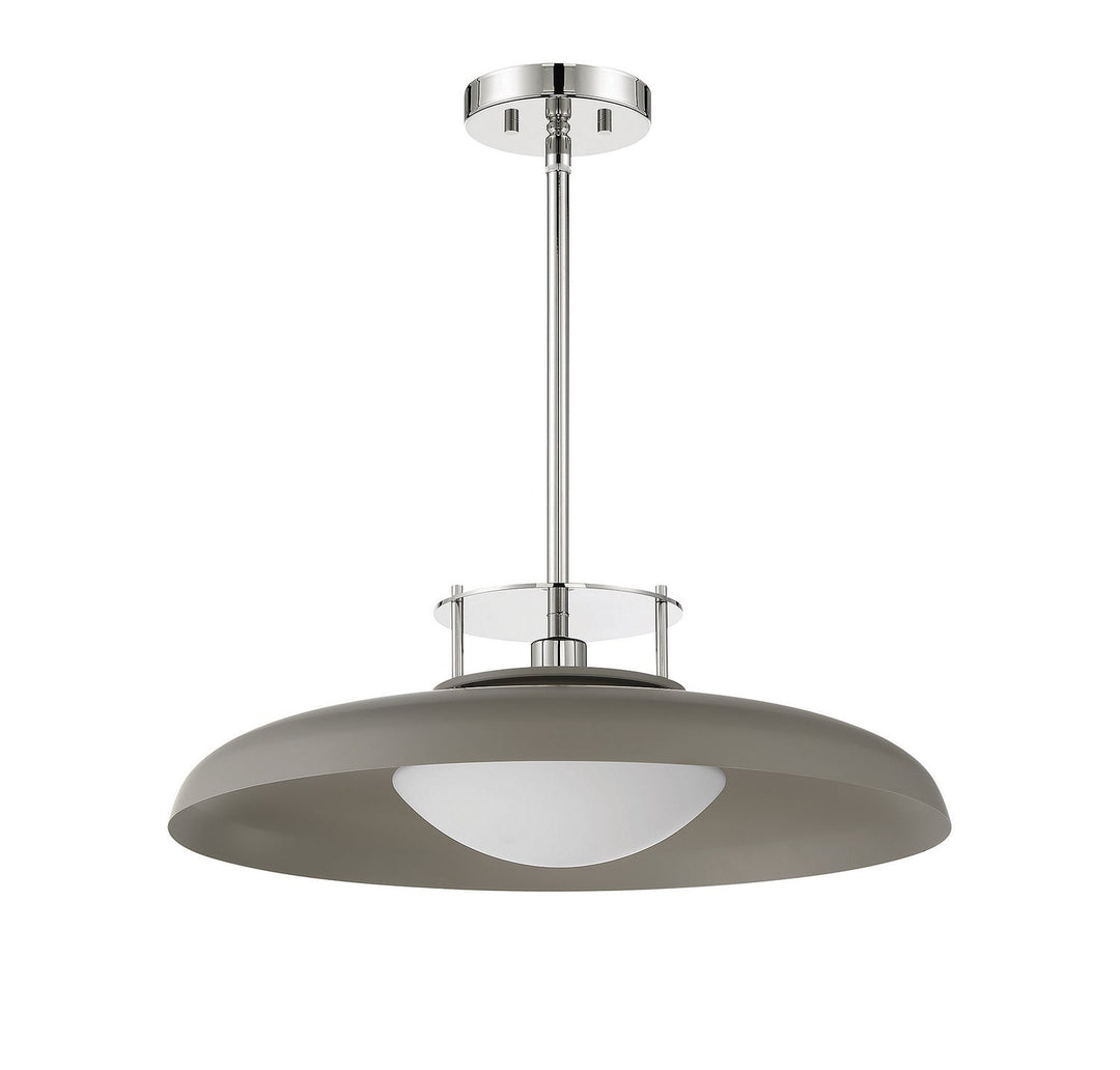 Savoy House Gavin 7-1690-1-175 Pendant Light - Gray with Polished Nickel Accents