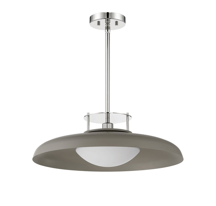 Savoy House Gavin 7-1690-1-175 Pendant Light - Gray with Polished Nickel Accents