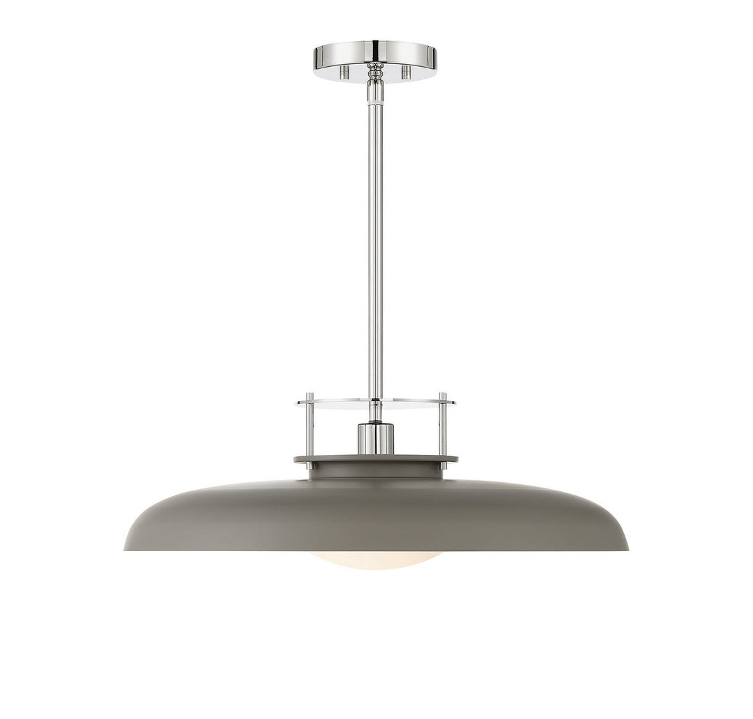 Savoy House Gavin 7-1690-1-175 Pendant Light - Gray with Polished Nickel Accents