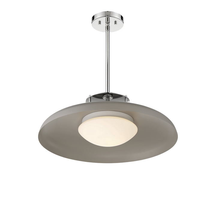 Savoy House Gavin 7-1690-1-175 Pendant Light - Gray with Polished Nickel Accents