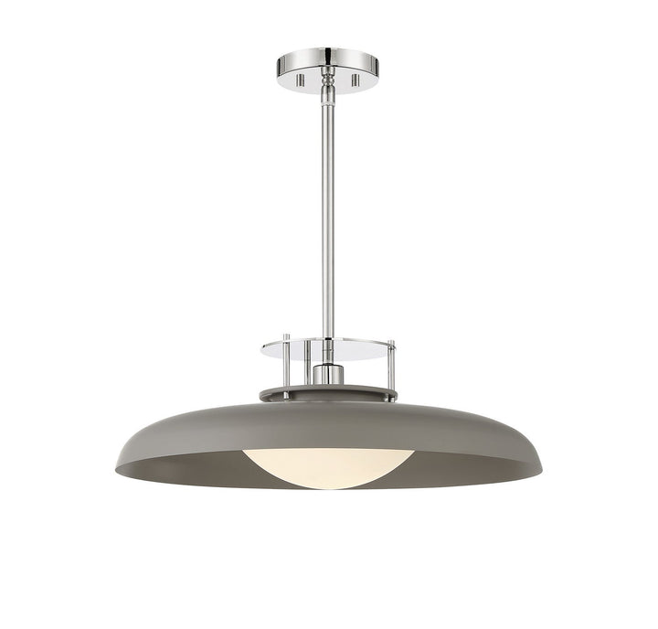 Savoy House Gavin 7-1690-1-175 Pendant Light - Gray with Polished Nickel Accents