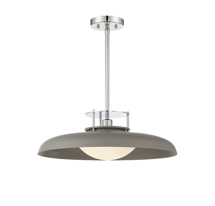 Savoy House Gavin 7-1690-1-175 Pendant Light - Gray with Polished Nickel Accents