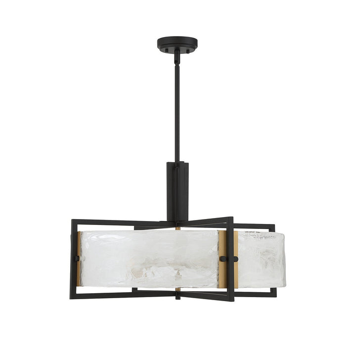 Savoy House Hayward 7-1696-5-143 Pendant Light - Matte Black with Warm Brass Accents