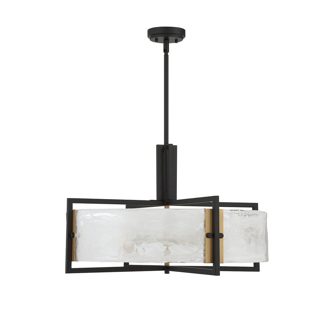 Savoy House Hayward 7-1696-5-143 Pendant Light - Matte Black with Warm Brass Accents