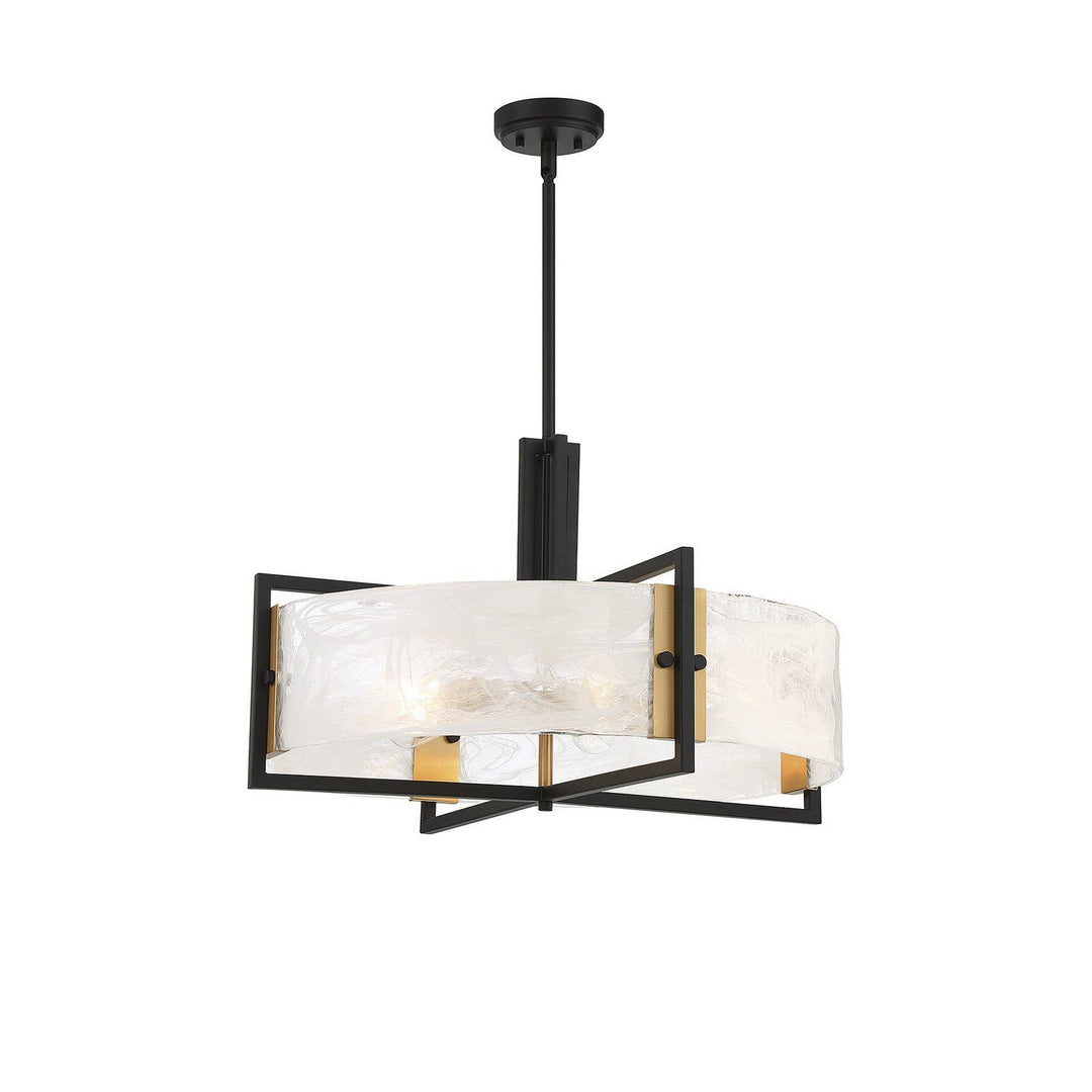 Savoy House Hayward 7-1696-5-143 Pendant Light - Matte Black with Warm Brass Accents