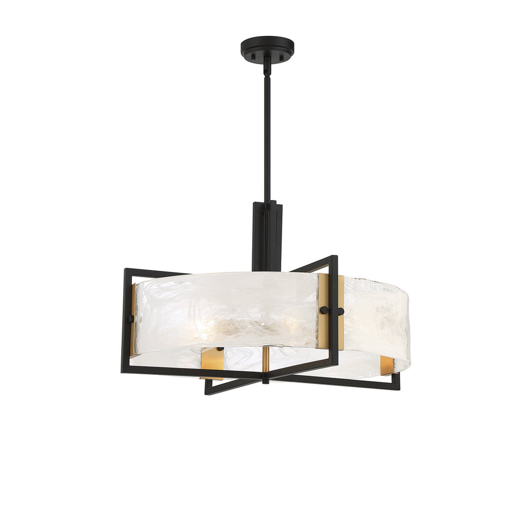 Savoy House Hayward 7-1696-5-143 Pendant Light - Matte Black with Warm Brass Accents