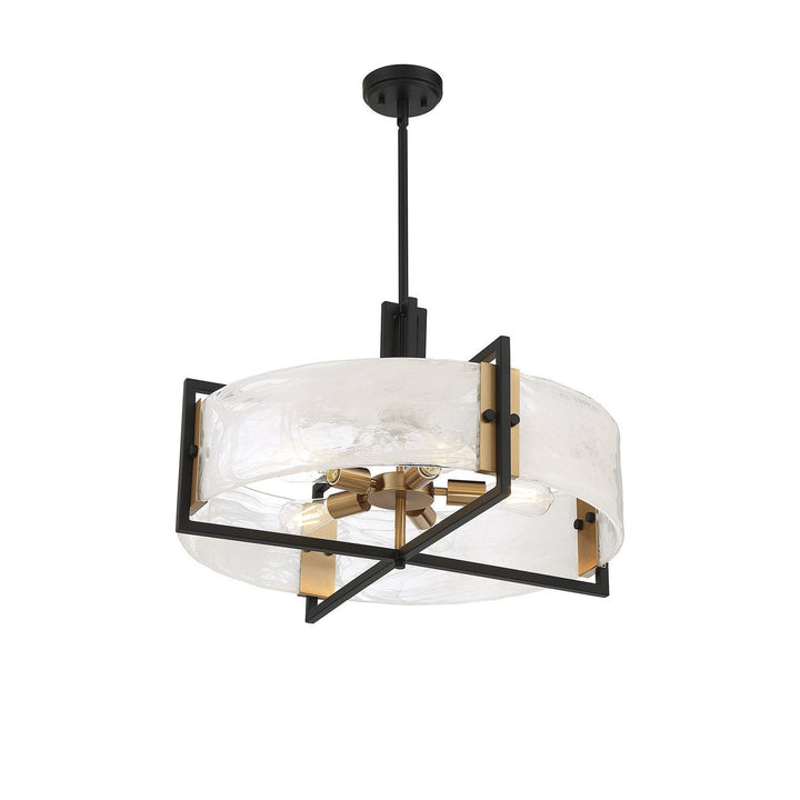 Savoy House Hayward 7-1696-5-143 Pendant Light - Matte Black with Warm Brass Accents