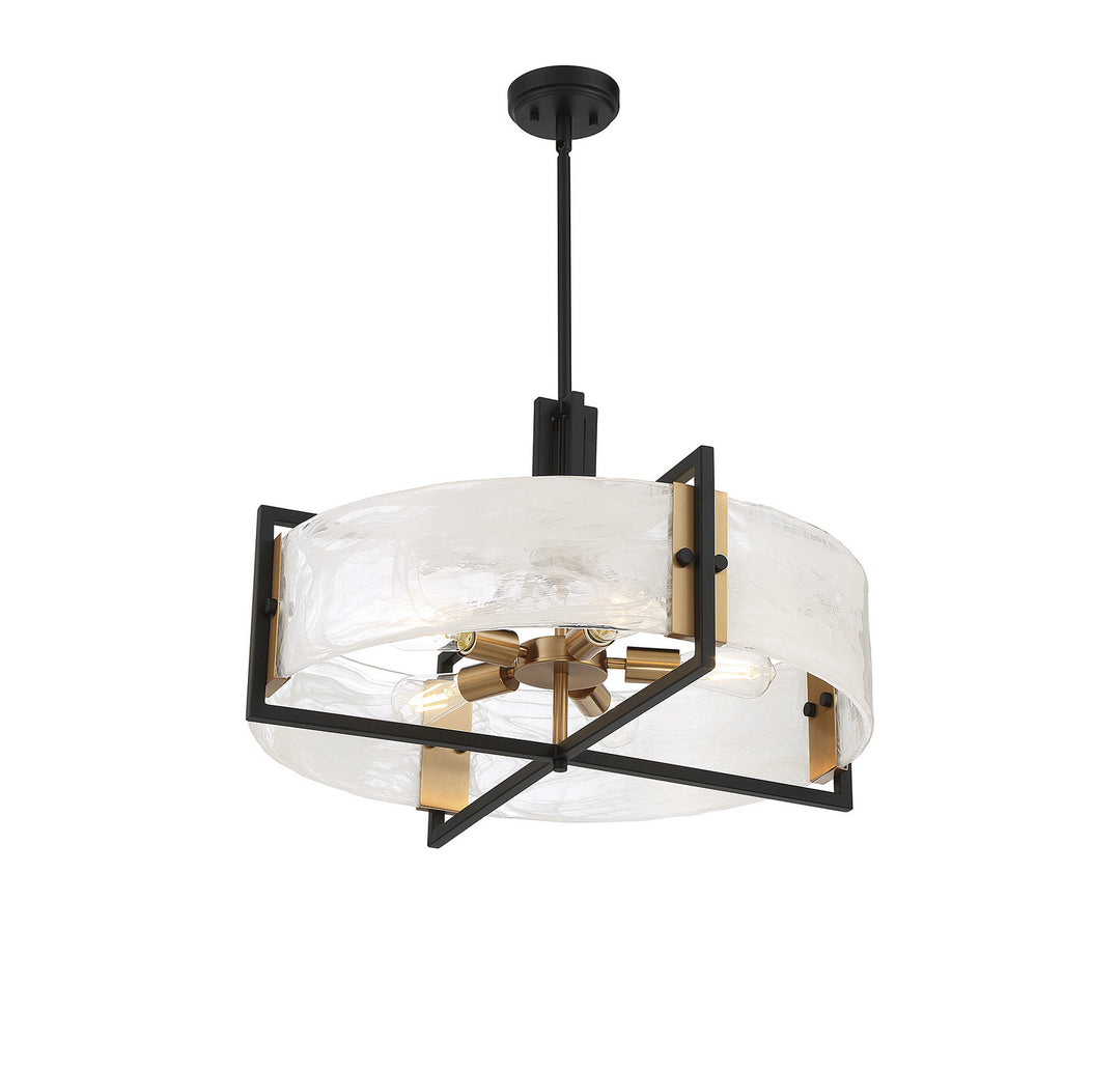 Savoy House Hayward 7-1696-5-143 Pendant Light - Matte Black with Warm Brass Accents