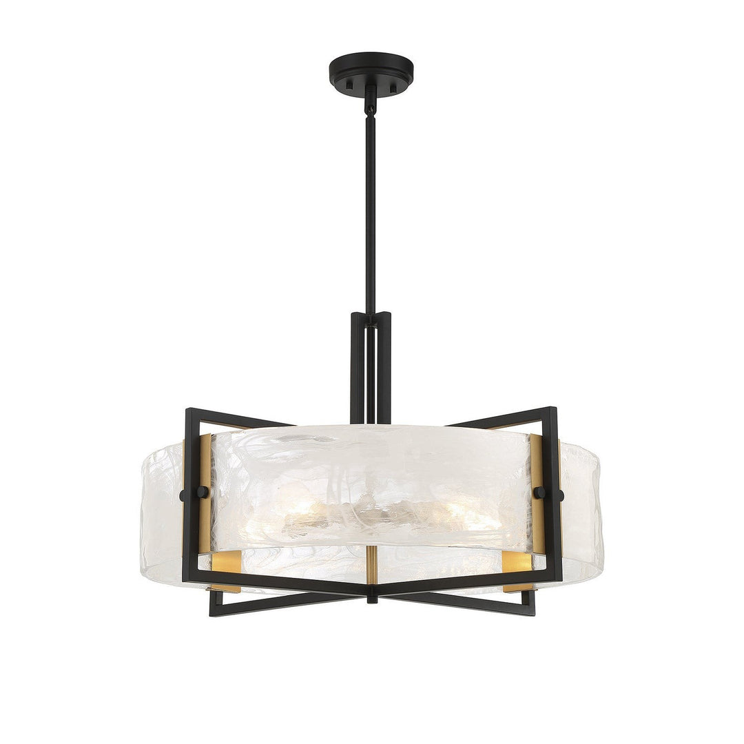 Savoy House Hayward 7-1696-5-143 Pendant Light - Matte Black with Warm Brass Accents