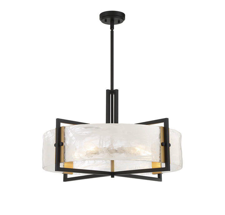 Savoy House Hayward 7-1696-5-143 Pendant Light - Matte Black with Warm Brass Accents