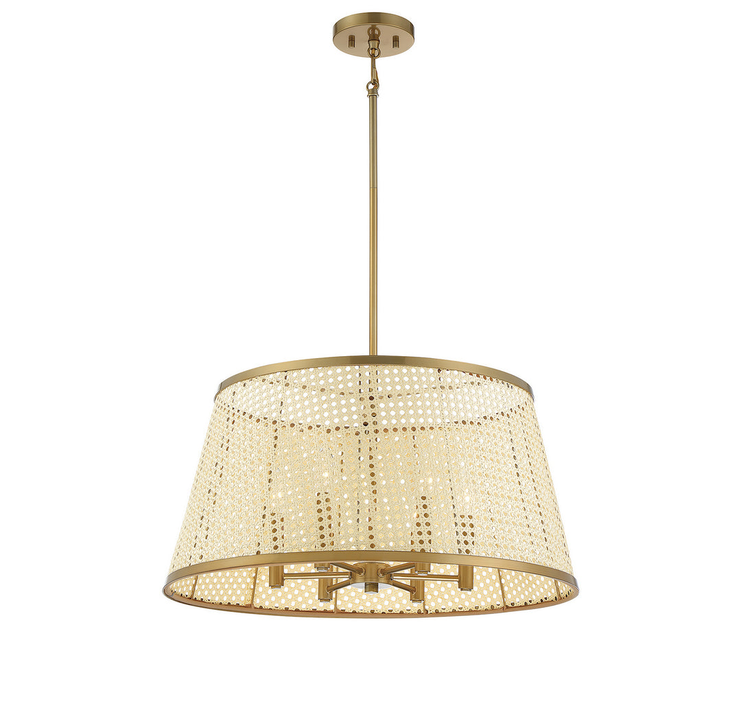 Savoy House Astoria 7-1771-6-200 Pendant Light - Natural with Burnished Brass