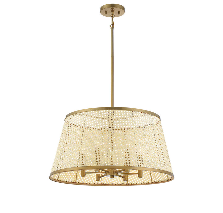 Savoy House Astoria 7-1771-6-200 Pendant Light - Natural with Burnished Brass
