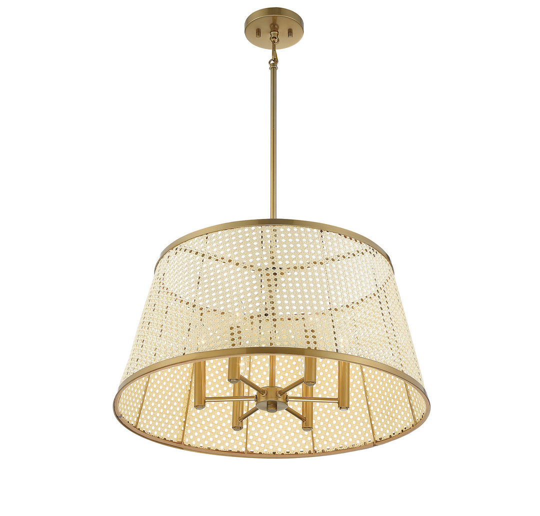 Savoy House Astoria 7-1771-6-200 Pendant Light - Natural with Burnished Brass