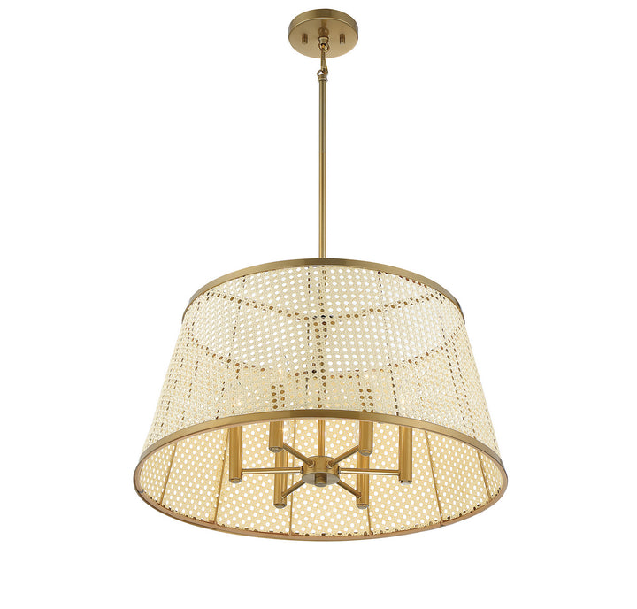 Savoy House Astoria 7-1771-6-200 Pendant Light - Natural with Burnished Brass