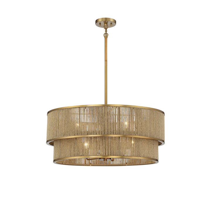 Savoy House Ashburn 7-1774-6-320 Chandelier Light - Warm Brass and Rope