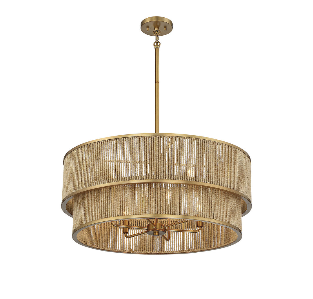 Savoy House Ashburn 7-1774-6-320 Chandelier Light - Warm Brass and Rope