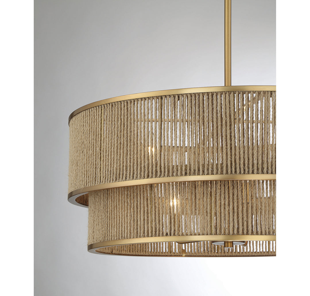 Savoy House Ashburn 7-1774-6-320 Chandelier Light - Warm Brass and Rope