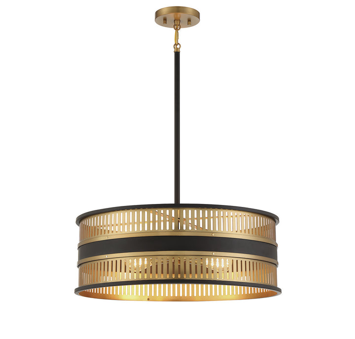 Savoy House Eclipse 7-1812-4-143 Pendant Light - Matte Black with Warm Brass Accents