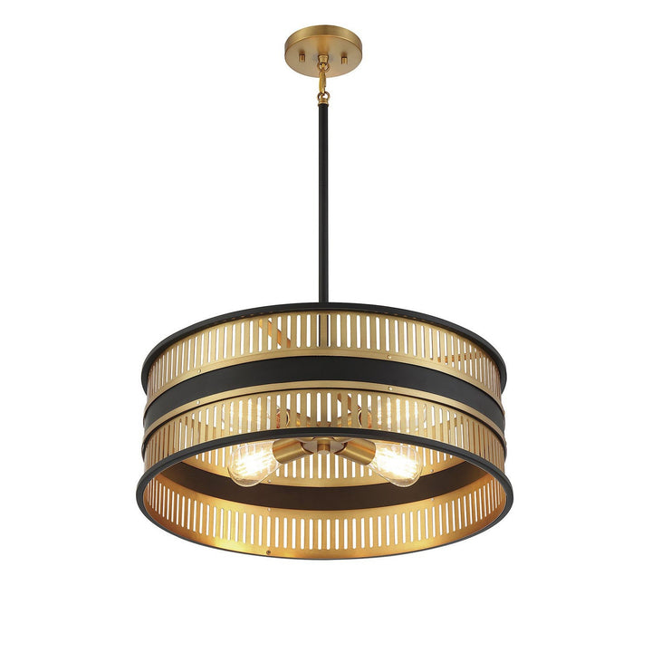 Savoy House Eclipse 7-1812-4-143 Pendant Light - Matte Black with Warm Brass Accents