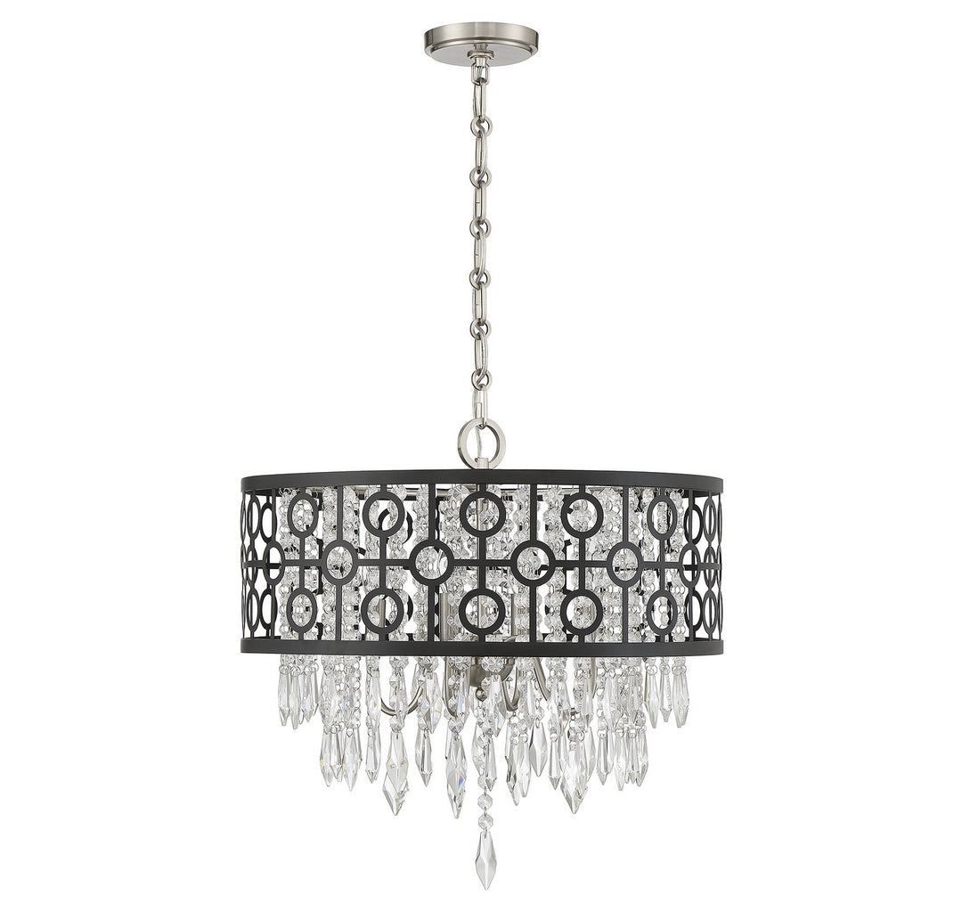 Savoy House Rory 7-1878-4-66 Pendant Light - Matte Black with Satin Nickel