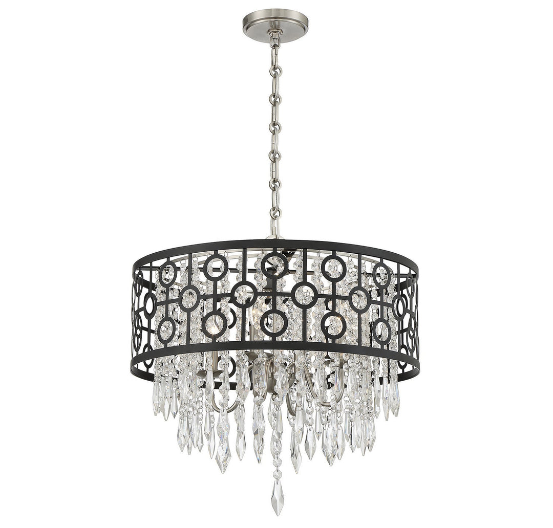 Savoy House Rory 7-1878-4-66 Pendant Light - Matte Black with Satin Nickel
