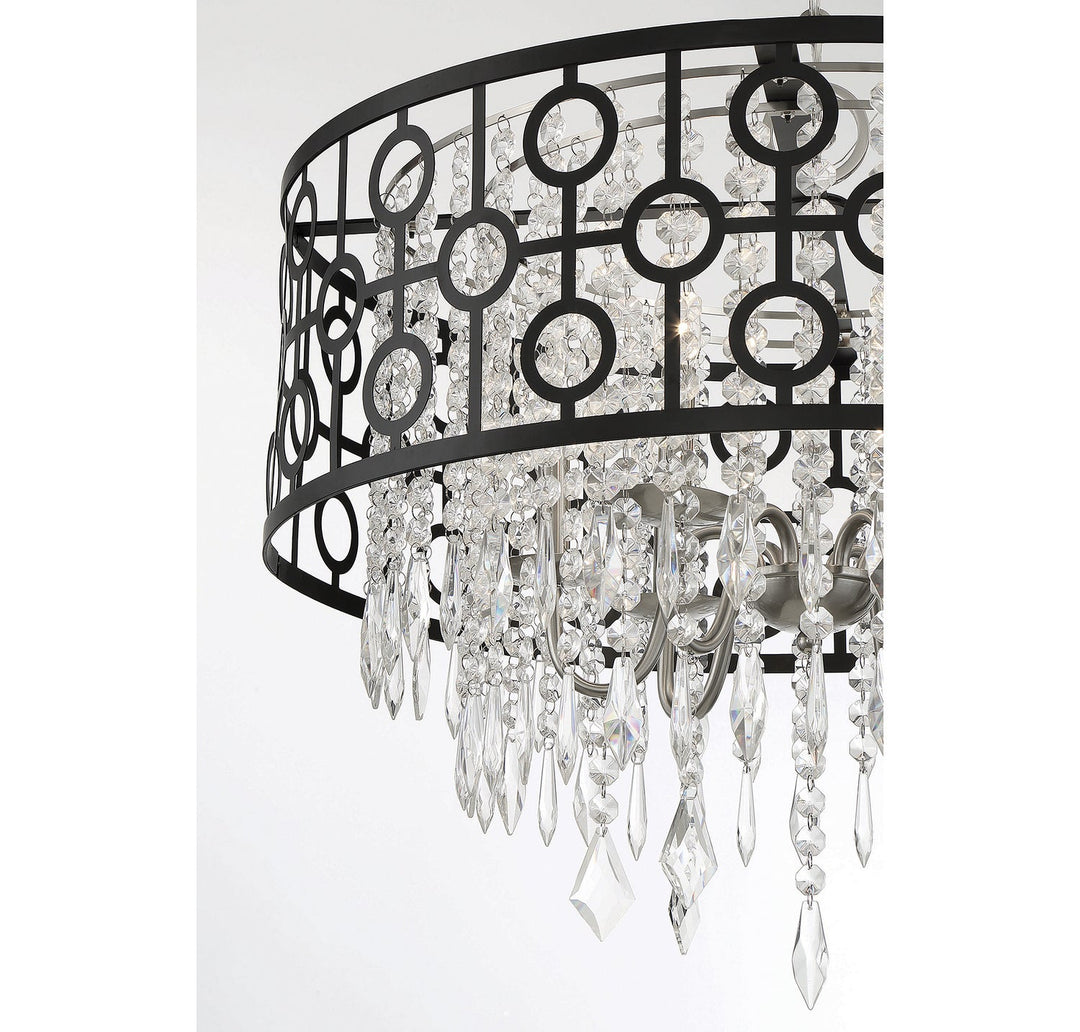 Savoy House Rory 7-1878-4-66 Pendant Light - Matte Black with Satin Nickel