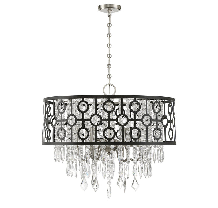 Savoy House Rory 7-1879-6-66 Chandelier Light - Matte Black with Satin Nickel