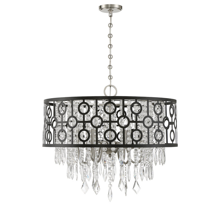 Savoy House Rory 7-1879-6-66 Chandelier Light - Matte Black with Satin Nickel