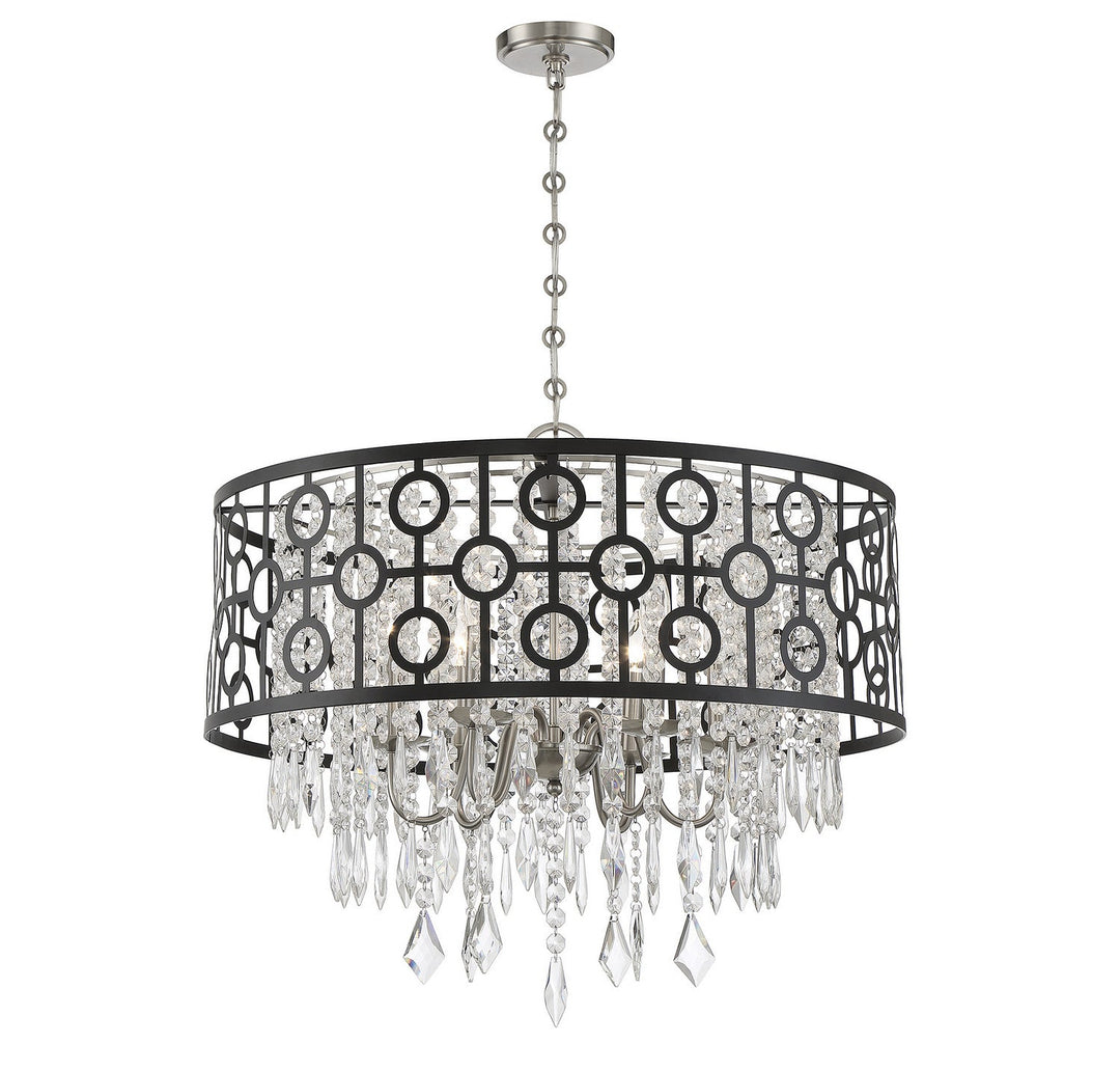 Savoy House Rory 7-1879-6-66 Chandelier Light - Matte Black with Satin Nickel