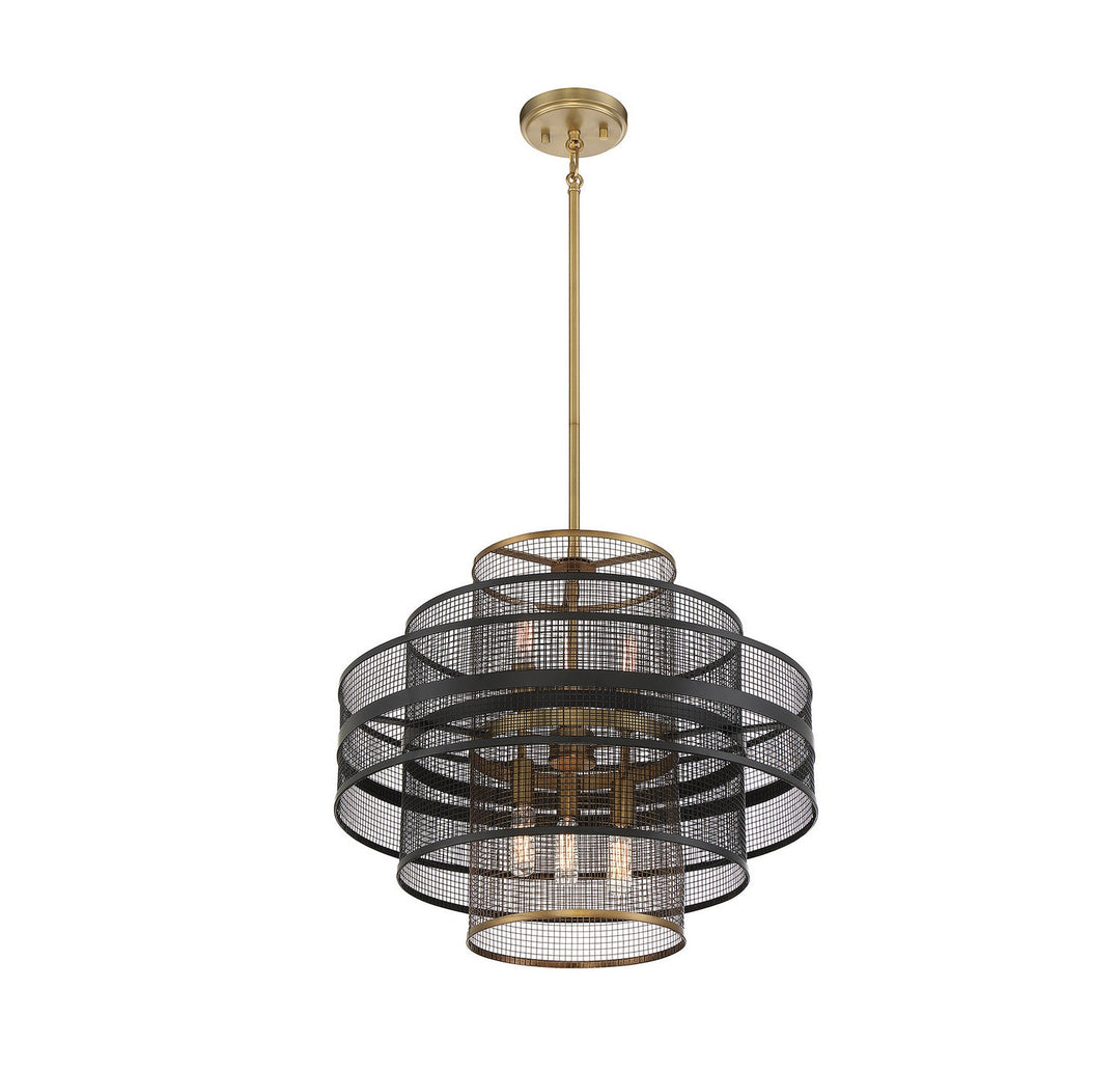 Savoy House Kelvin 7-1927-6-143 Pendant Light - Matte Black with Warm Brass Accents