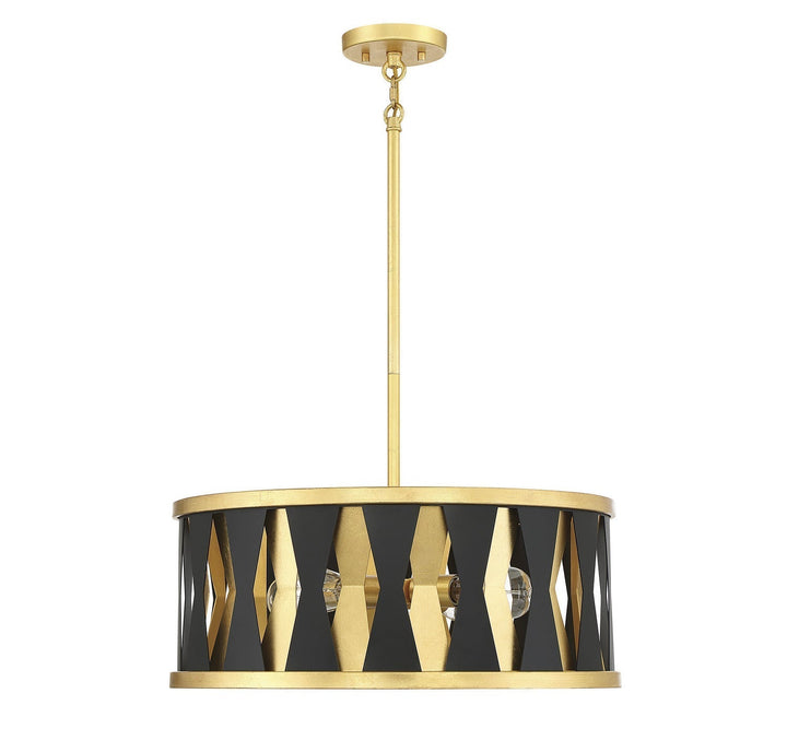 Savoy House Kellerman 7-1929-4-261 Pendant Light - Matte Black with True Gold