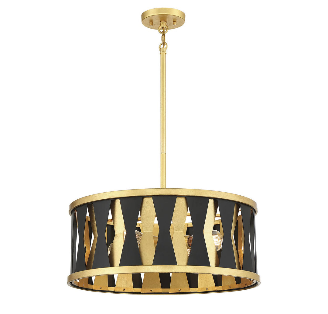 Savoy House Kellerman 7-1929-4-261 Pendant Light - Matte Black with True Gold