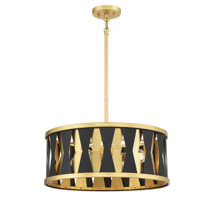Savoy House Kellerman 7-1929-4-261 Pendant Light - Matte Black with True Gold