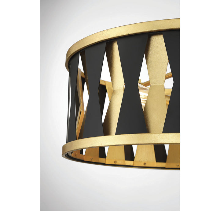Savoy House Kellerman 7-1929-4-261 Pendant Light - Matte Black with True Gold