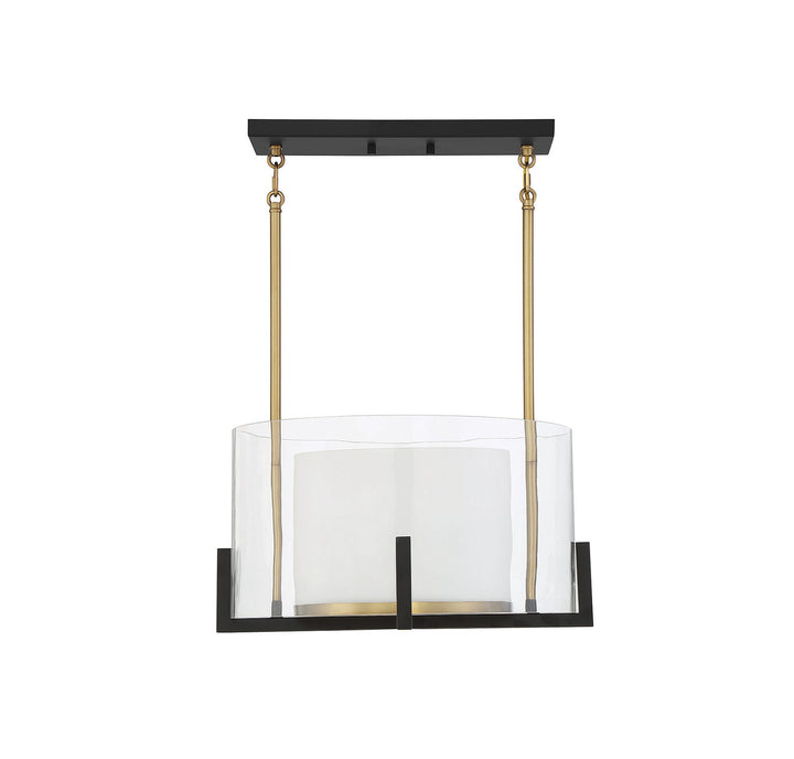 Savoy House Eaton 7-1983-1-143 Pendant Light - Matte Black with Warm Brass Accents
