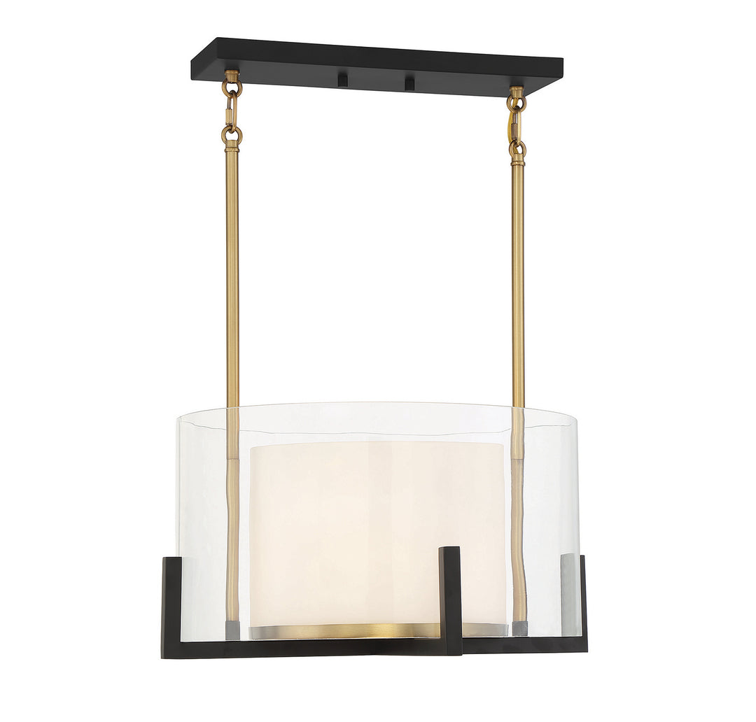Savoy House Eaton 7-1983-1-143 Pendant Light - Matte Black with Warm Brass Accents
