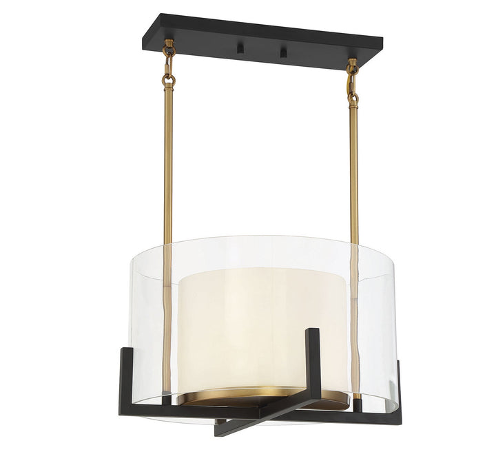 Savoy House Eaton 7-1983-1-143 Pendant Light - Matte Black with Warm Brass Accents