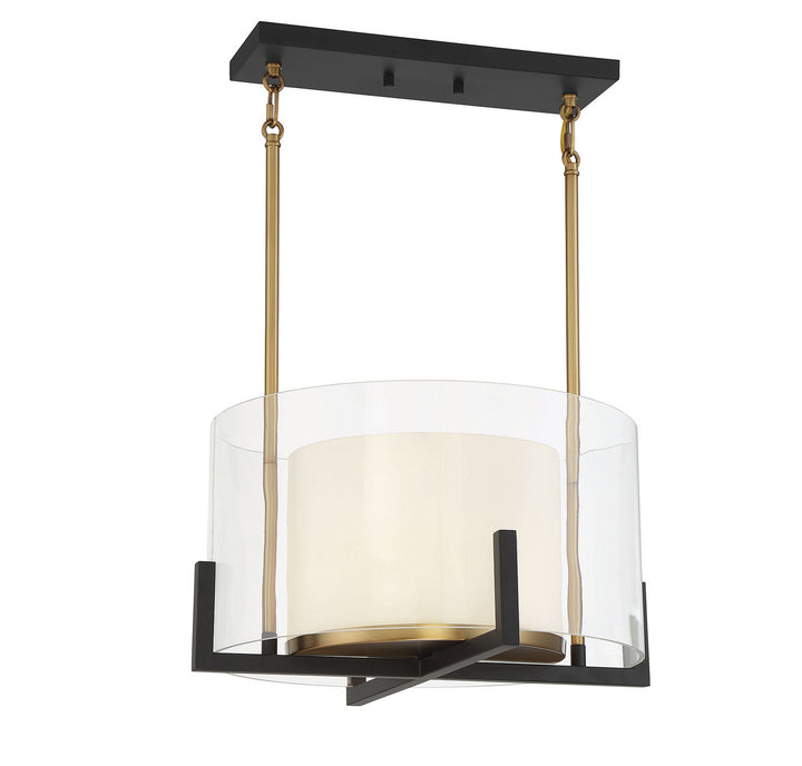 Savoy House Eaton 7-1983-1-143 Pendant Light - Matte Black with Warm Brass Accents