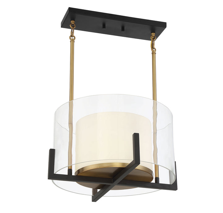 Savoy House Eaton 7-1983-1-143 Pendant Light - Matte Black with Warm Brass Accents