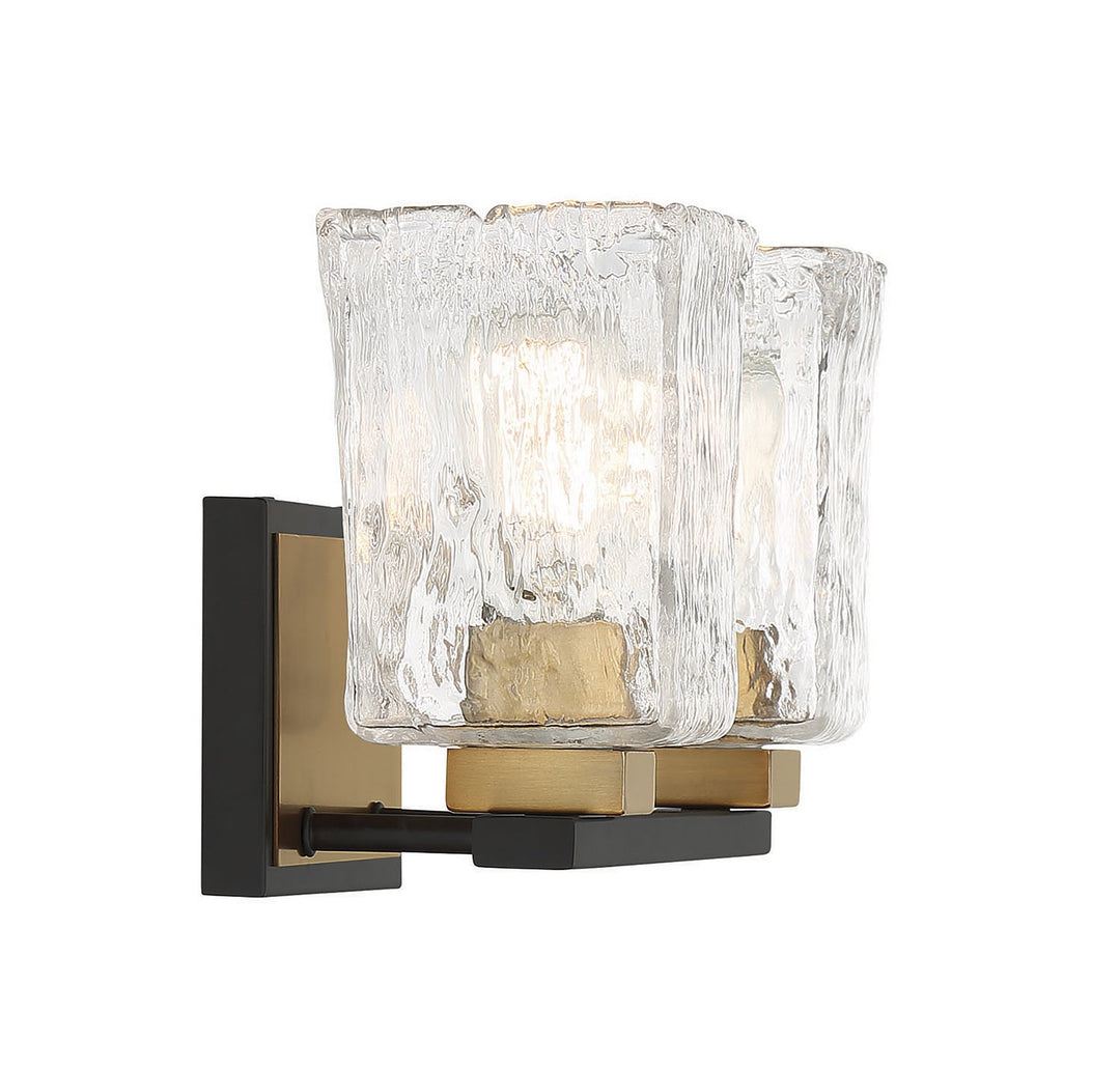 Savoy House Sidney 8-1720-2-143 Bath Vanity Light 15 in. wide - Matte Black with Warm Brass Accents