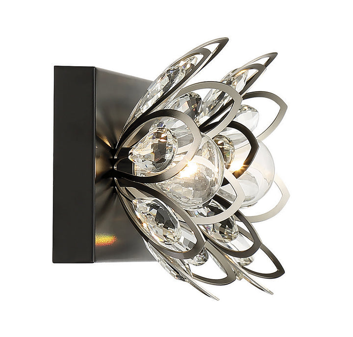 Savoy House Poppy 8-1724-2-66 Bath Vanity Light 15 in. wide - Matte Black with Satin Nickel Accents