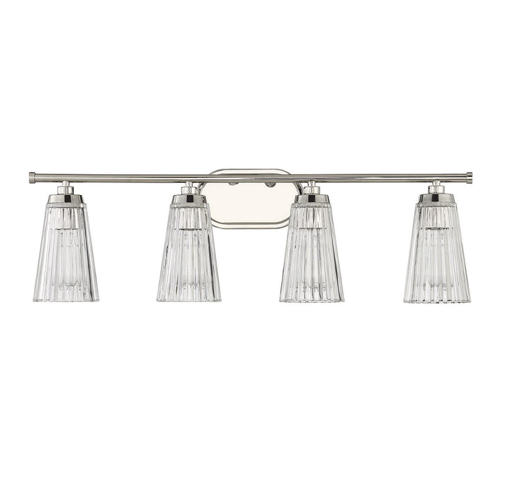 Savoy House Chantilly 8-1745-4-109 Bath Vanity Light 31 in. wide - Polished Nickel